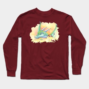 Tranquil Green Dragon (Watercolor) Long Sleeve T-Shirt